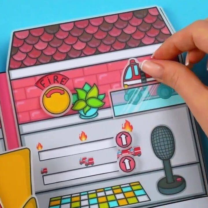 FIRE THEME DOLL HOUSE HANDMADE DIY MATERIAL FUN TOY GAME ROLE-PLAYING BOARD GAME QUIET BOOK