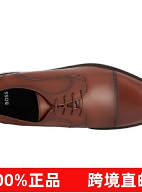 HUGO BOSS男士经典细节皮革德比鞋商务皮鞋正装鞋 ERFT海外代购