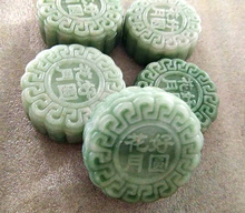 花好月圆贵州翠玉石月饼玉石福摆件套装中秋节送礼物送朋友