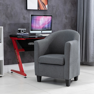 北欧布艺单人沙发家用电脑椅沙发椅子书房办公书桌靠背宿舍游戏椅