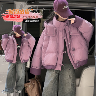 女童冬季棉服2025新款中大童儿童韩版时尚百搭加厚短款棉衣外套冬
