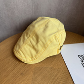 纯色前进帽女春夏简约百搭文艺黄色报童帽时尚 韩版 新款 鸭舌帽男潮