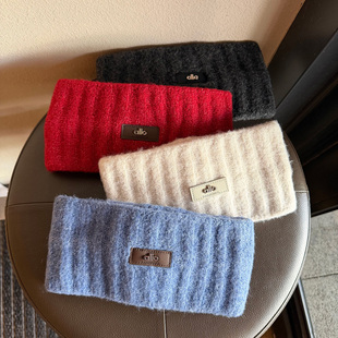 宽边保暖针织束发带女秋冬季保暖毛线头带多色防风束发头套护脑门