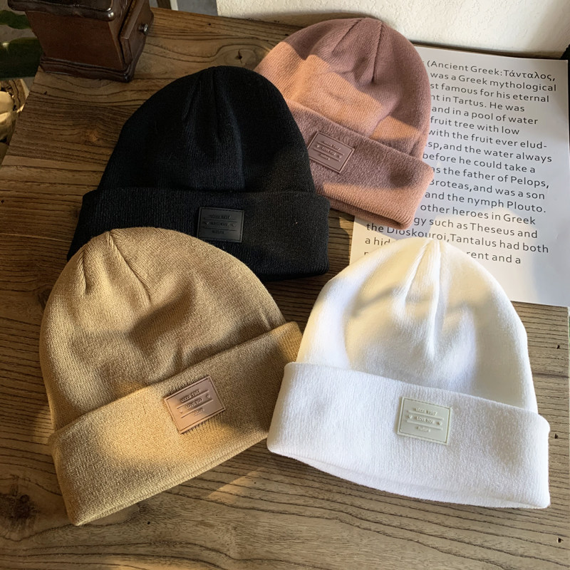贴标简约小字母针织毛线帽子韩版秋冬女时尚百搭黑色保暖日系潮流,服饰配件/皮带/帽子/围巾,帽子,淘宝优惠券,粉丝福利购,淘宝优惠卷