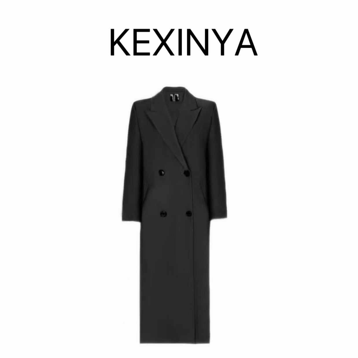 KEXINYA 设计师 秋季浪漫开始 秋款百搭长款双 排扣风衣女外套