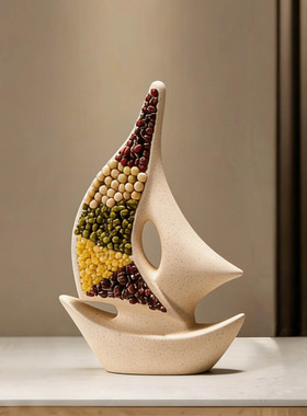 创意风生水起帆船摆件开业礼物