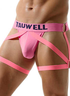 青叔24105 荧光亮色内裤性感比基尼网孔透气运动提臀男士双丁字裤