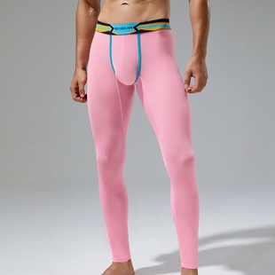 性感运动打底裤 衬裤 青年男款 纯色舒适薄款 高弹秋裤 青叔230401男士