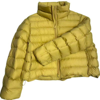 黄色排骨羽绒服女短款2025新款