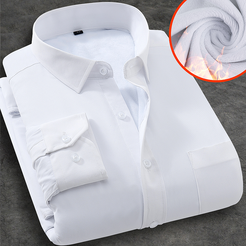 冬季保暖衬衫长袖加绒加厚衬衣