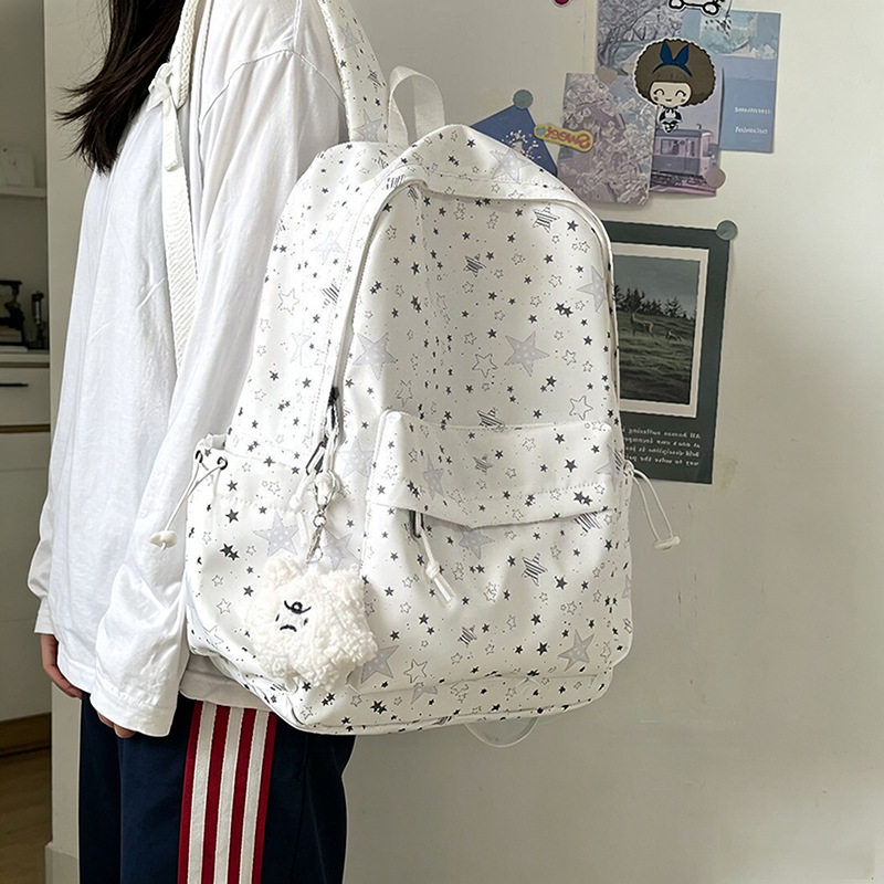 书包女初中高中生星星印花韩版小