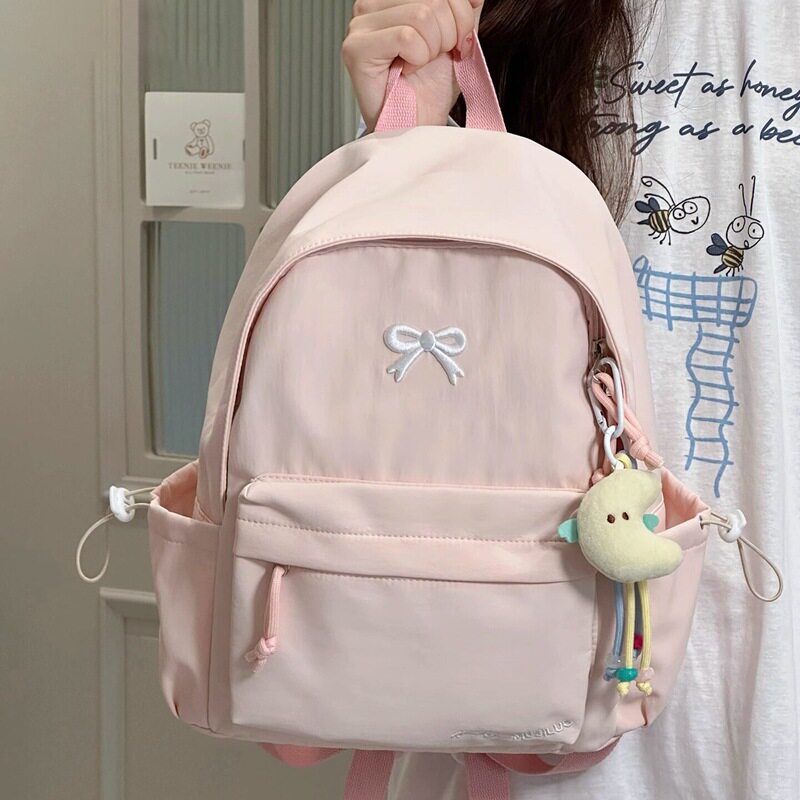 书包女日系ins纯色简约背包高颜