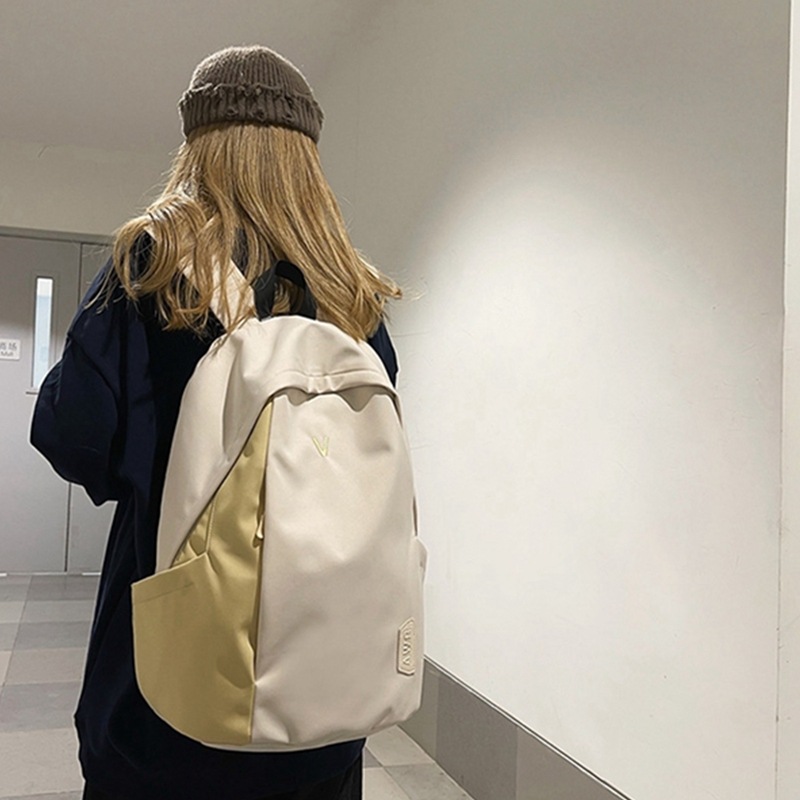 双肩包2025夏季新款男女初中背包大学生旅行大容量帆布轻便书包女