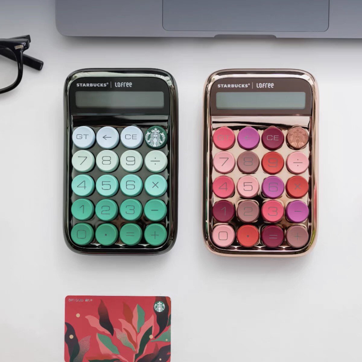 스타벅스 계산기 LOFREE 협력 공동 브랜드 기계식 키보드 휴대용 회계 사무용품 선물