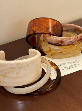 不规则宽边醋酸亚克力复古手镯