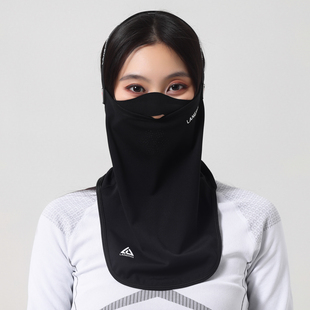 朗希迪防寒保暖滑雪护脸面罩女户外防风透气护颈头套黑色