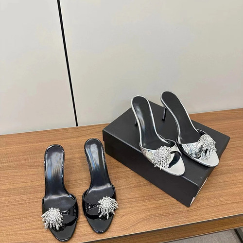 夜空下最亮的海GZ水钻花朵拖鞋女