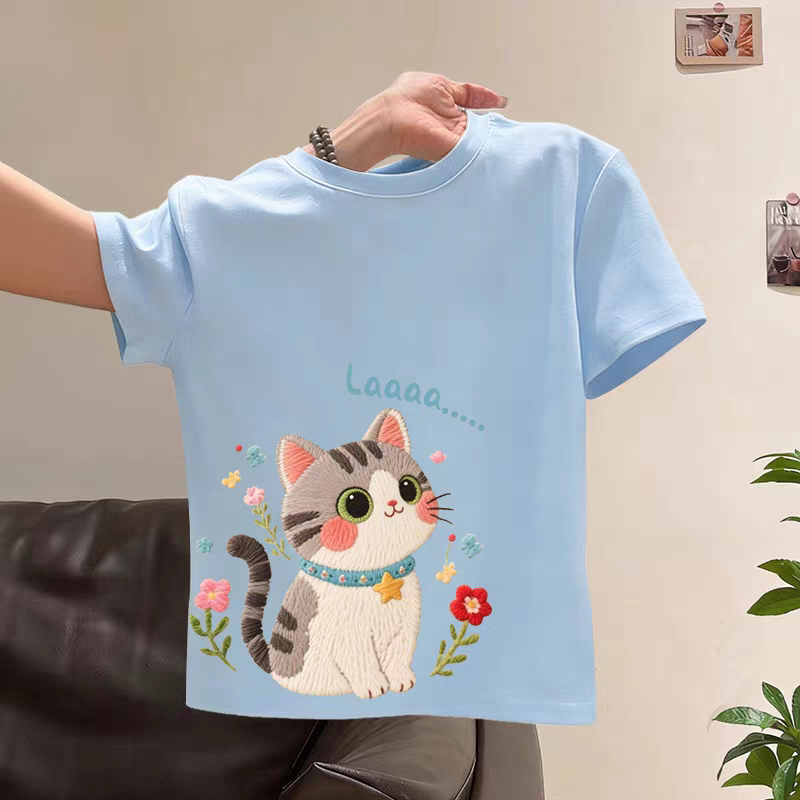 2026新款男童短袖T恤夏季儿童洋气时髦半袖上衣中小童女孩打底衫