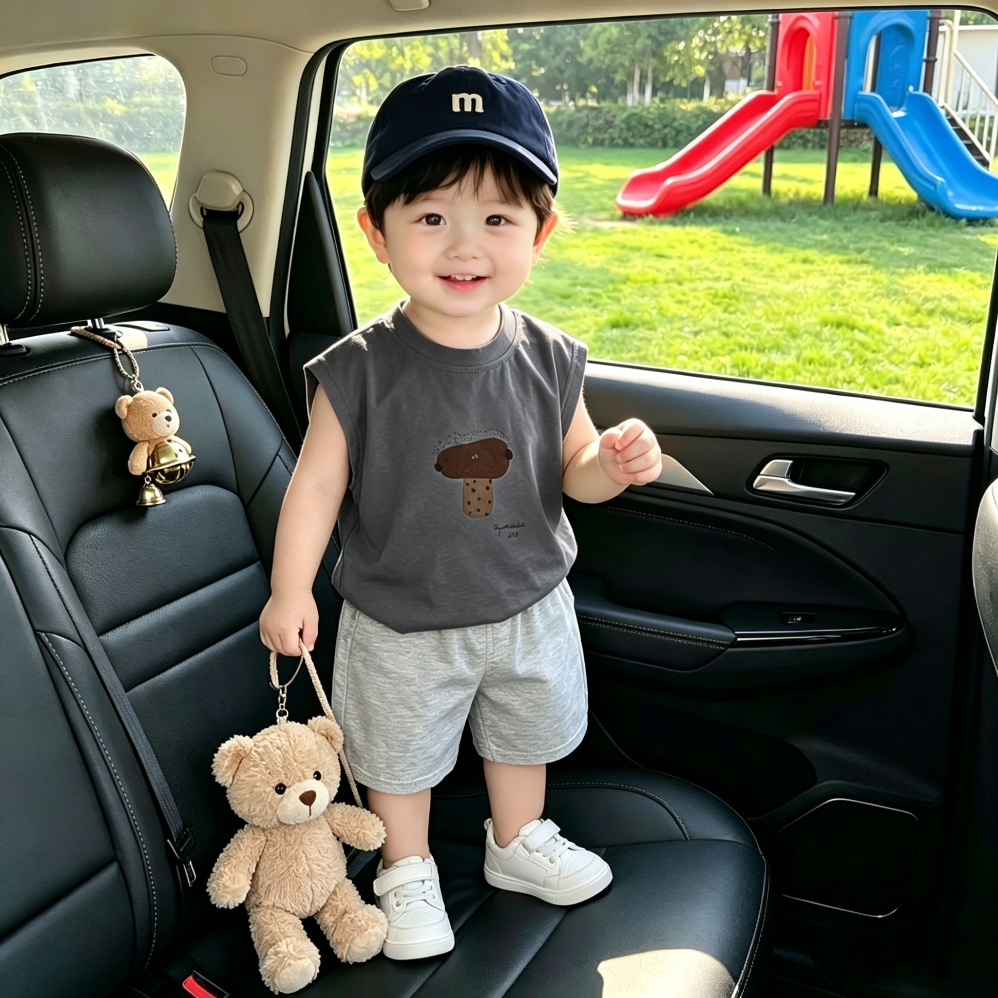 男童套装2026新款夏帅气时髦男孩衣服儿童纯棉背心短裤童装两件套