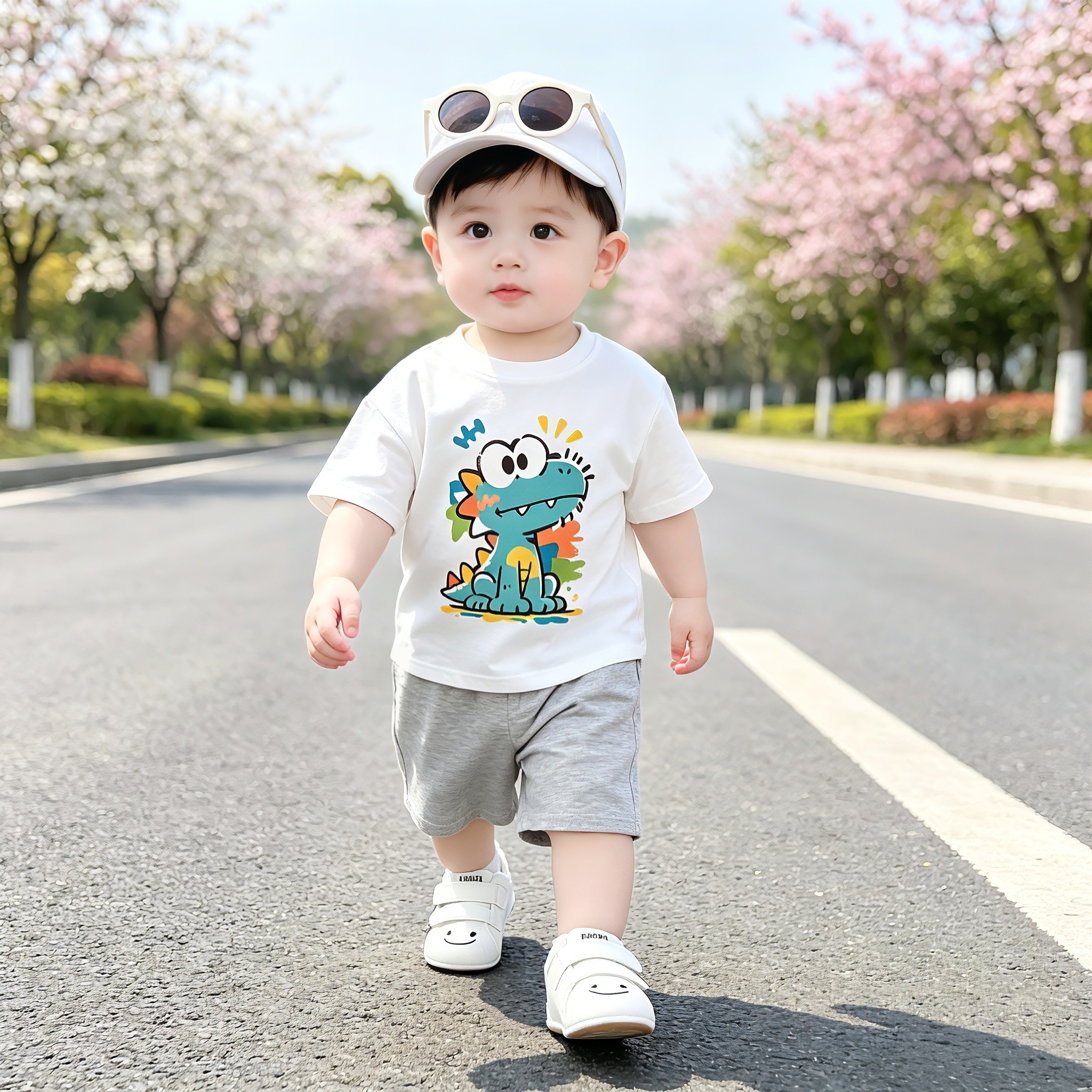 2026新款儿童卡通印花短袖短裤两件套男童夏季套装宝宝夏装衣服潮