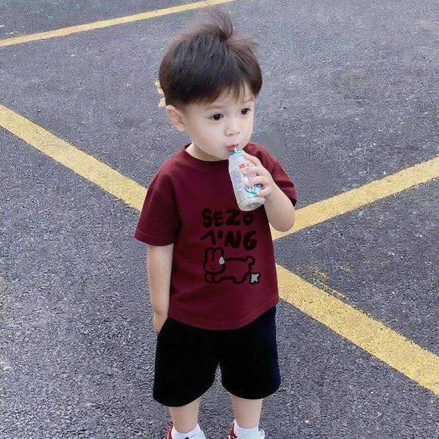 2026新款男童短袖T恤夏季儿童洋气时髦半袖上衣中小童男孩打底衫