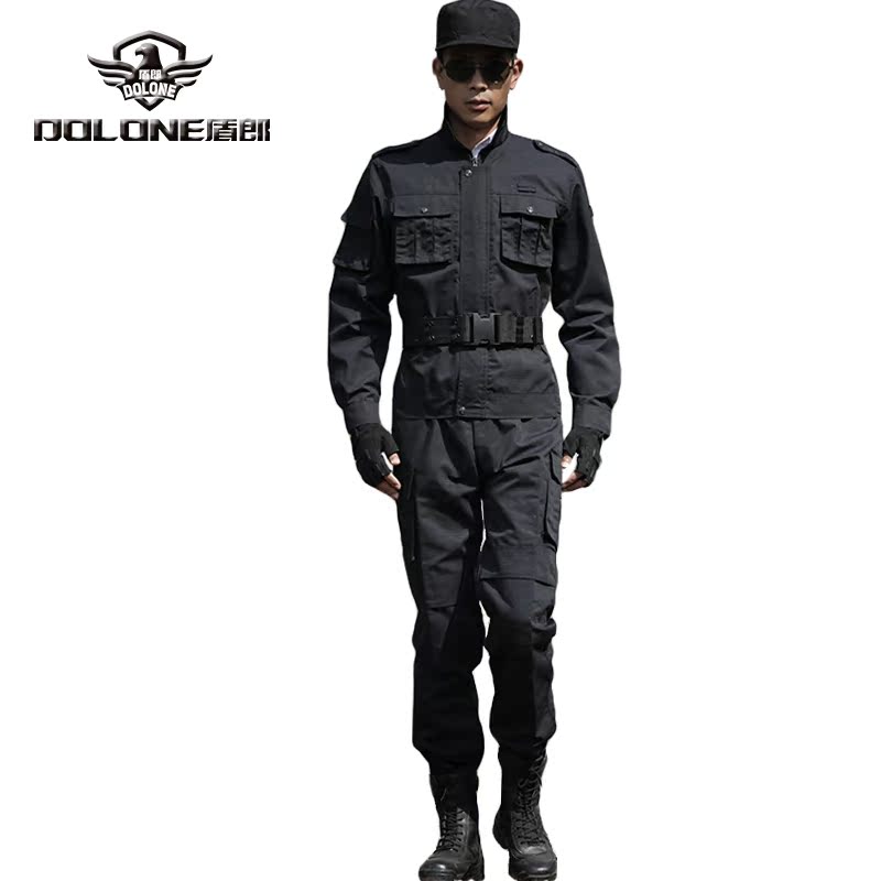 安保服饰黑色作训服套装金融护卫防刺服防暴服特种兵服装cs军迷