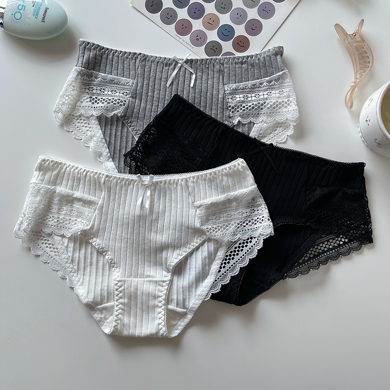 纯棉内裤女性感中腰女士三角裤