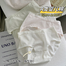 3条A类棉女士内裤女生纯棉7A抗菌中腰透气少女生大码三角裤纯色款