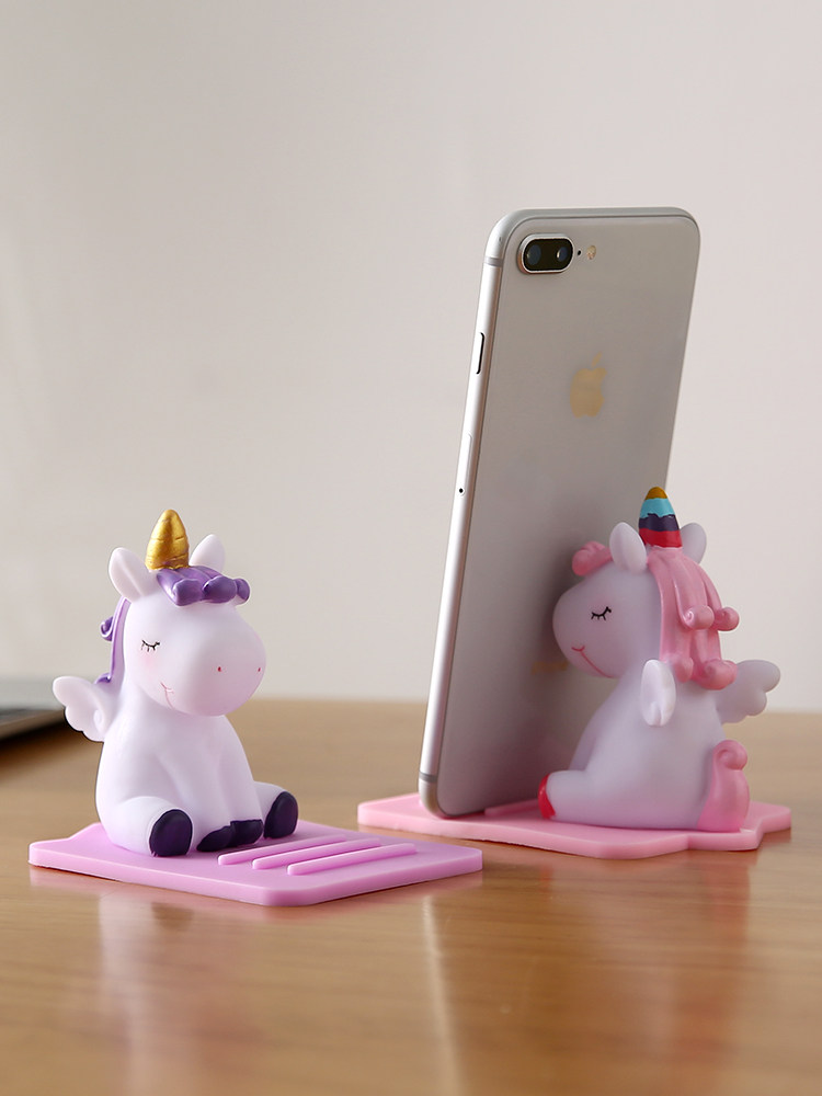 卡通创意手机支架粉色少女心 pvc软胶可爱懒人桌面可调节平板支架