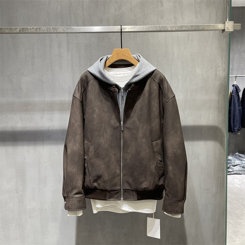 美式复古飞行员皮衣夹克