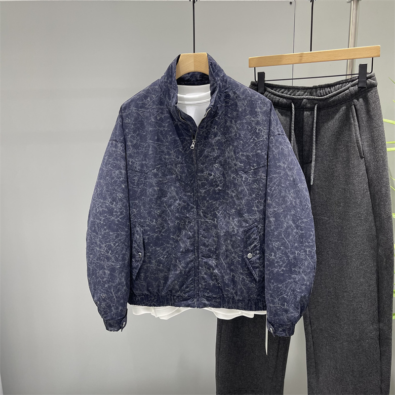 冬季男士立领羽绒服韩版潮流休闲短款外套男加厚保暖白鸭绒面包服