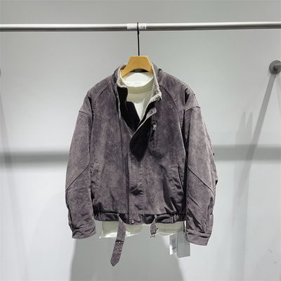 美式潮牌加厚羊羔毛美拉德皮衣