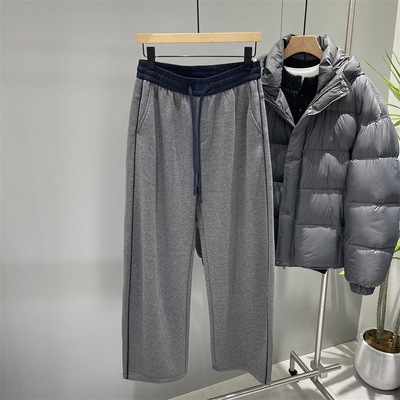 男士加绒加厚弯刀休闲裤