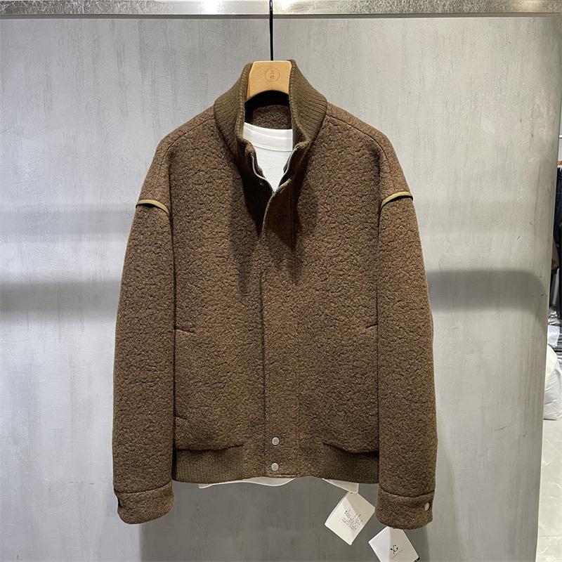 冬季新款男士立领羽绒服韩版潮流宽松90白鸭绒外套男休闲羊毛夹克