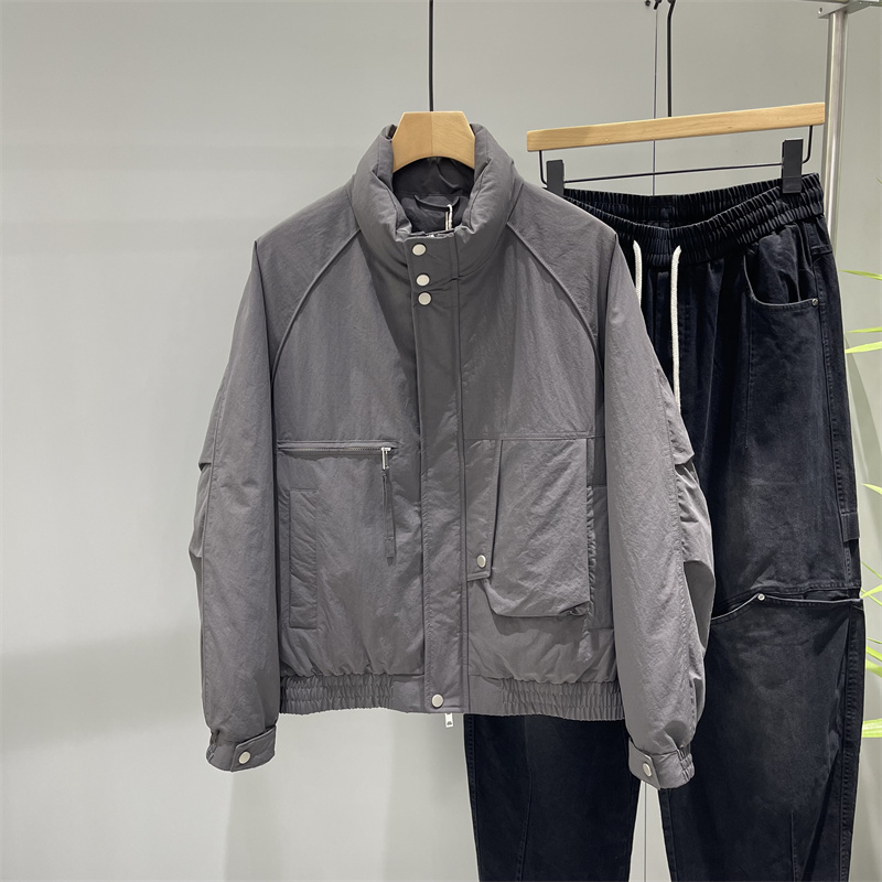 2025秋冬新款男士立领羽绒服韩版潮流休闲百搭保暖白鸭绒夹克外套