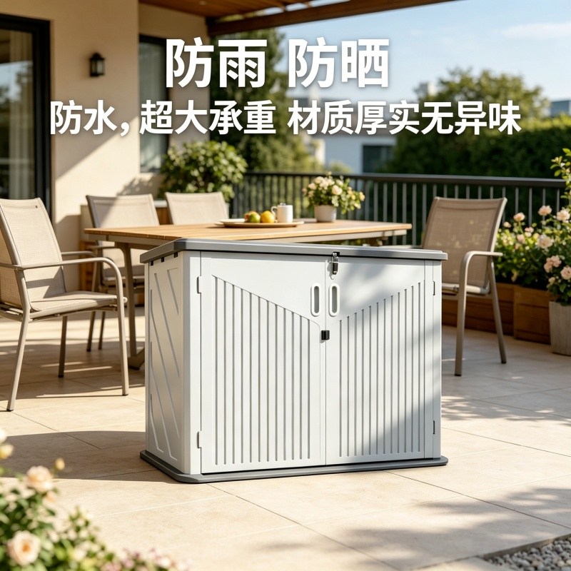 户外收纳柜防水防晒庭院储物柜花园工具柜阳台露台杂物置物柜