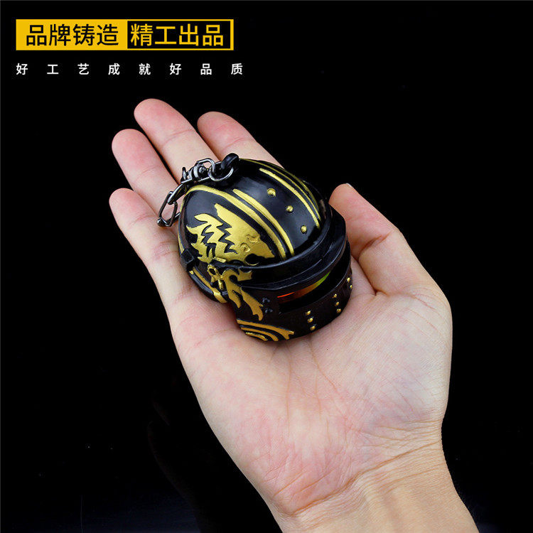 绝地求生狮王雄心黄金龙骨特殊使命皮肤三级头金属挂件模型玩具