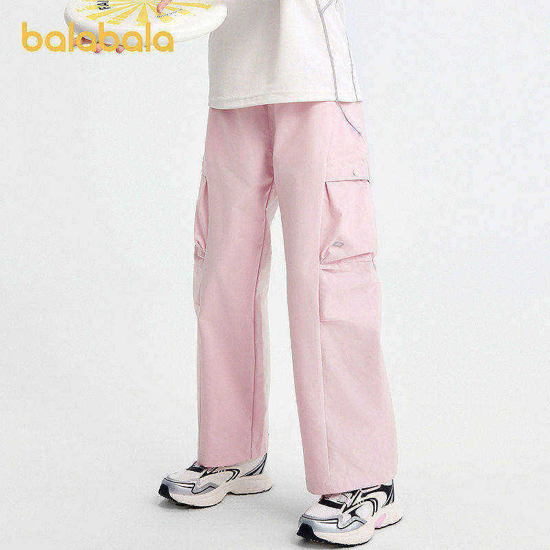 巴拉巴拉balaOne童装女长裤儿童裤子2026新款秋宽松直筒裤防泼水