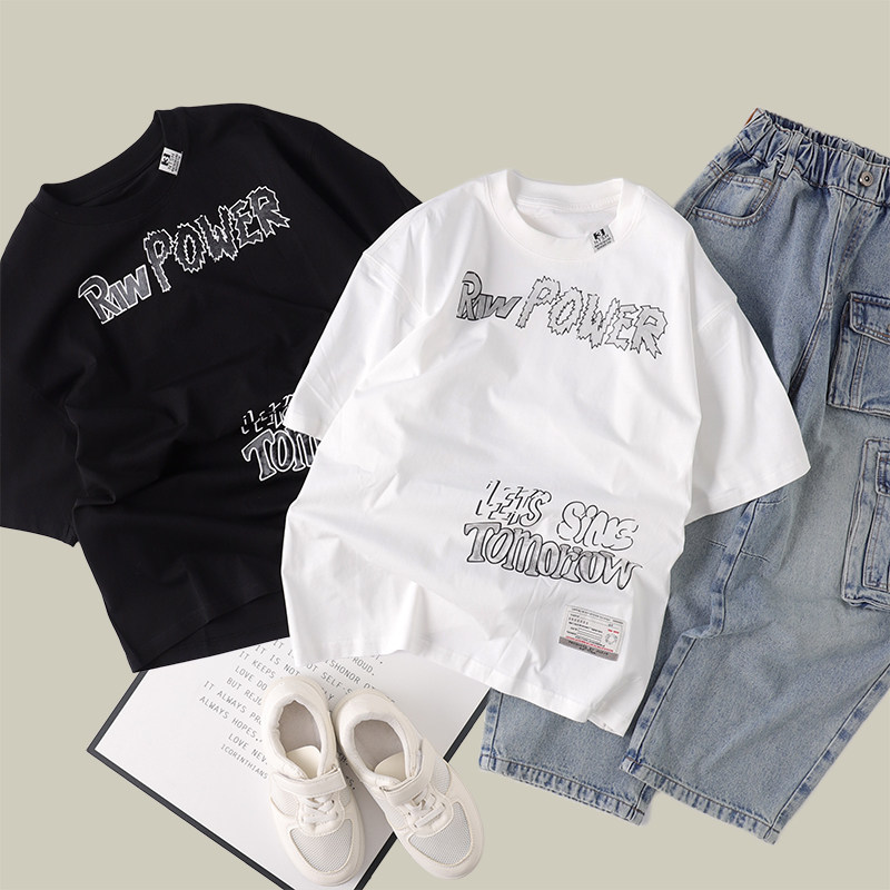 吴小越w1942男童夏款短袖数码无感印花韩版棉t恤中大童儿童上衣,童装/婴儿装/亲子装,T恤,淘宝优惠券,粉丝福利购,淘宝优惠卷