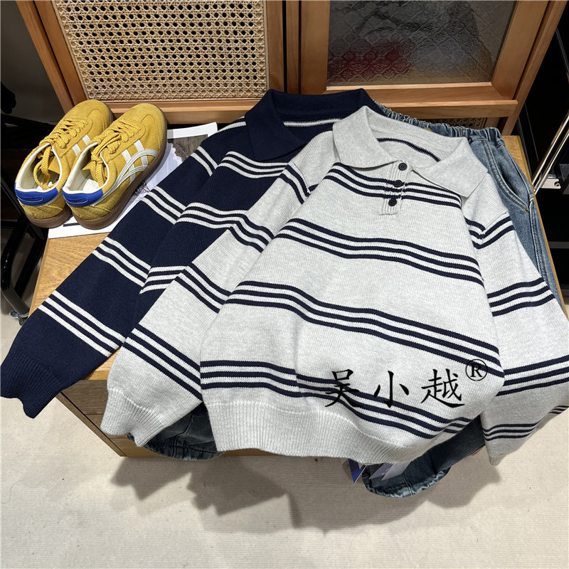 吴小越w1797儿童毛衣圆领百搭神器洋气秋冬新款男童原宿风文艺范