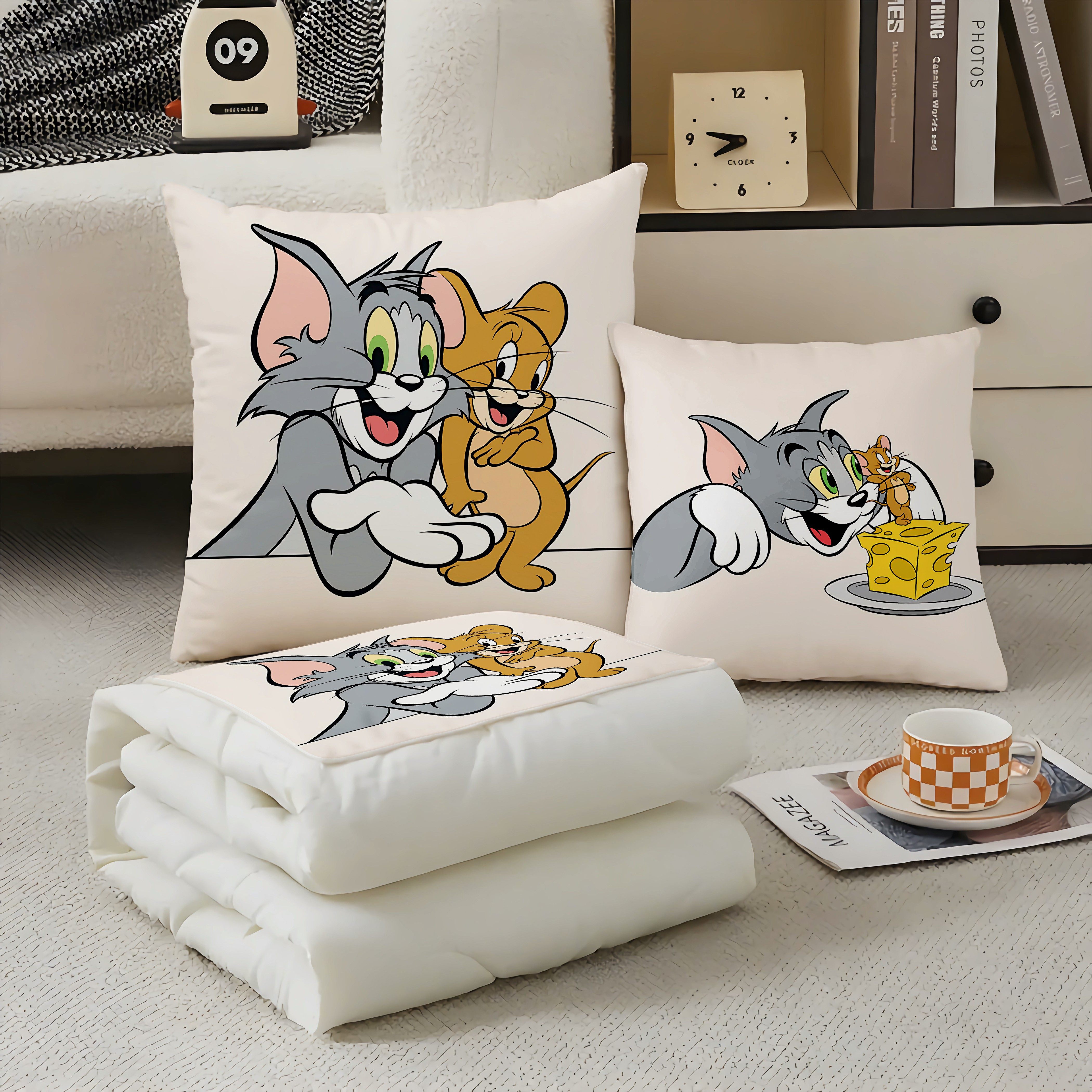 猫和老鼠抱枕超软两用多功能空调被办公抱枕被子二合一被子枕头被