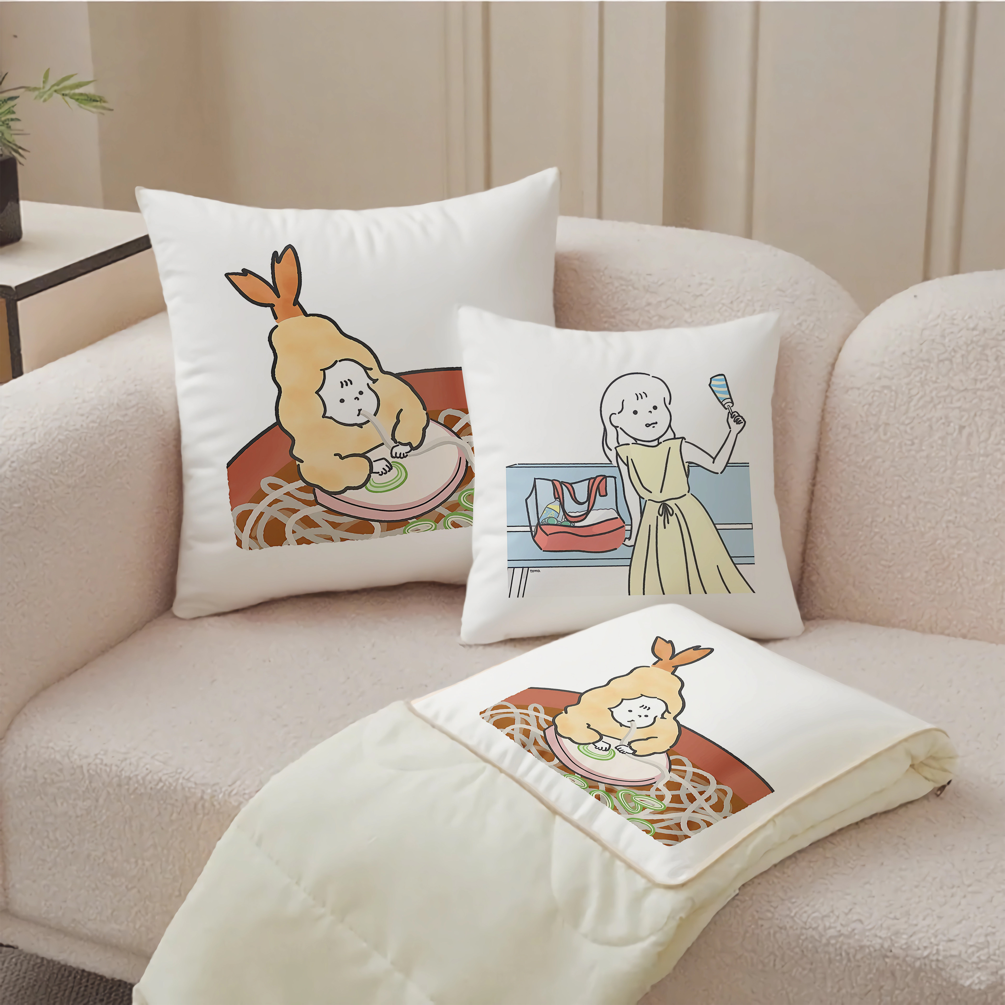 线条简约可爱的日常抱枕两用多功能空调被办公抱枕被子二合一被子,居家布艺,抱枕被,淘宝优惠券,粉丝福利购,淘宝优惠卷