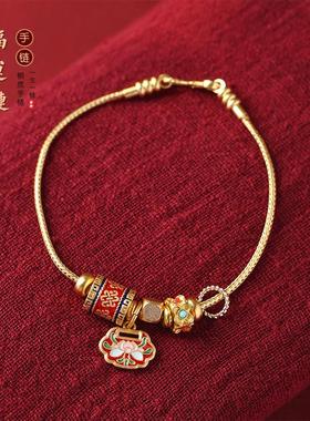 国潮复古典雅好运女士如意坠手链 小众个性多款配饰百搭气质手链