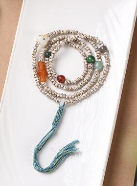 海南星月菩提国潮古风手串手上文玩多圈手链男女款菩提小虎头佛珠