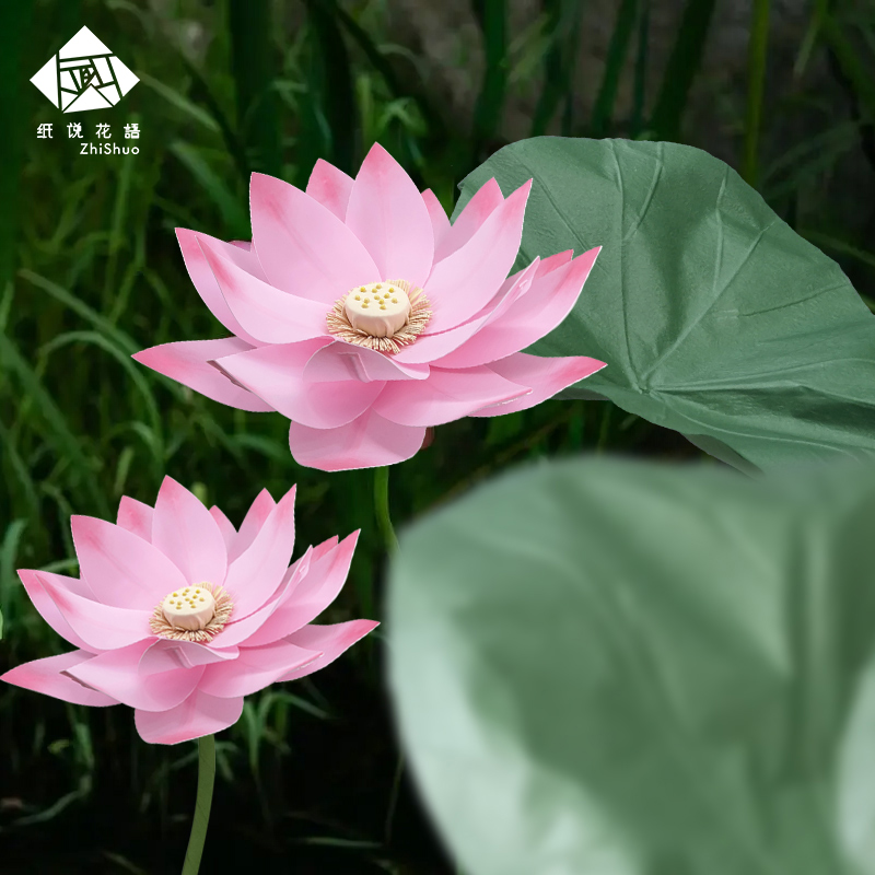 夏季仿真荷花荷叶EVA手工立体莲花大型商场广场美陈美容院装饰