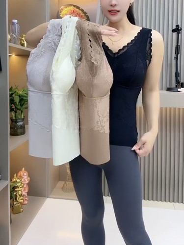 2026新款蕾丝吊带背心女内搭带胸垫美背文胸一体式打底上衣夏
