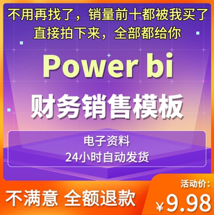 power bi可视化模板 财务销售可视化pbi模板Dashboard可视化实例