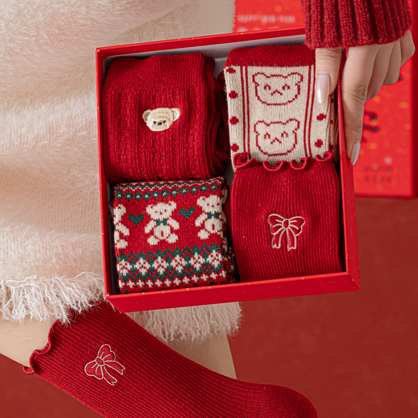 本命年马年绵羊毛红袜子女士秋冬中筒2026新年礼物礼盒过年送礼袜,女士内衣/男士内衣/家居服,中筒袜,淘宝优惠券,粉丝福利购,淘宝优惠卷