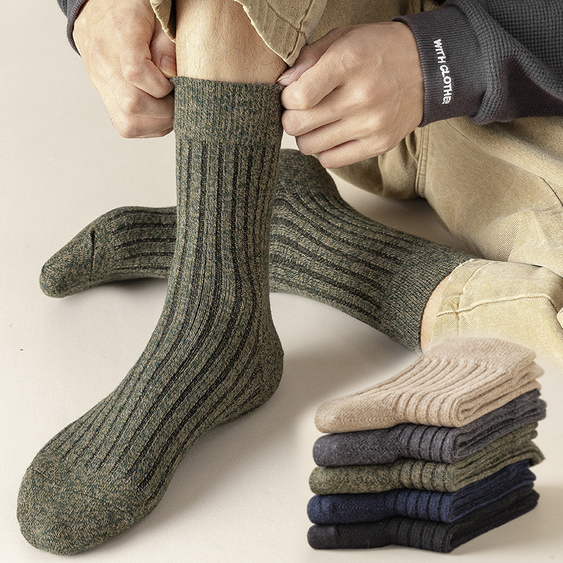 袜子男中筒纯棉秋冬季防臭吸汗全棉春秋潮流黑色长筒袜男士长袜厚