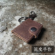复古真皮2寸照片钥匙扣七夕手工DIY情人节新年礼物疯马皮相册挂件